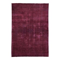 Fuscia Pink Overdyed Tabriz Worn Hand Knotted Oriental Rug Fuscia Pink Overdyed Tabriz Worn Hand Knotted Oriental Rug