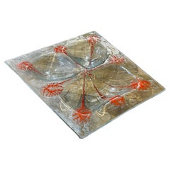 Fused Art Glass Plate/Bowl by Michael and Frances Higgins Signed Atomic Age