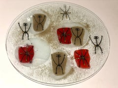 Fused Art Glass Plate by Michael and Frances Higgins Signed