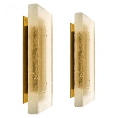 Fused Bulls Eye Glass and Brass Wall Light or Flush Mount