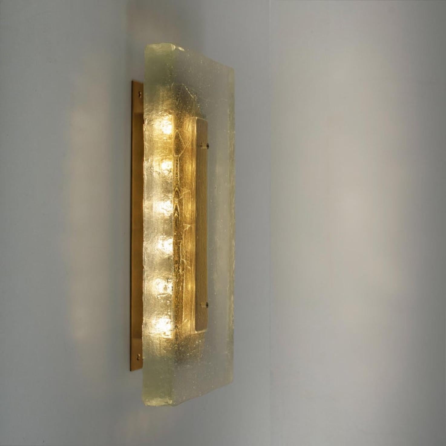 Fused Bulls Eye Glass and Brass Wall Light or Flush Mount For Sale 1