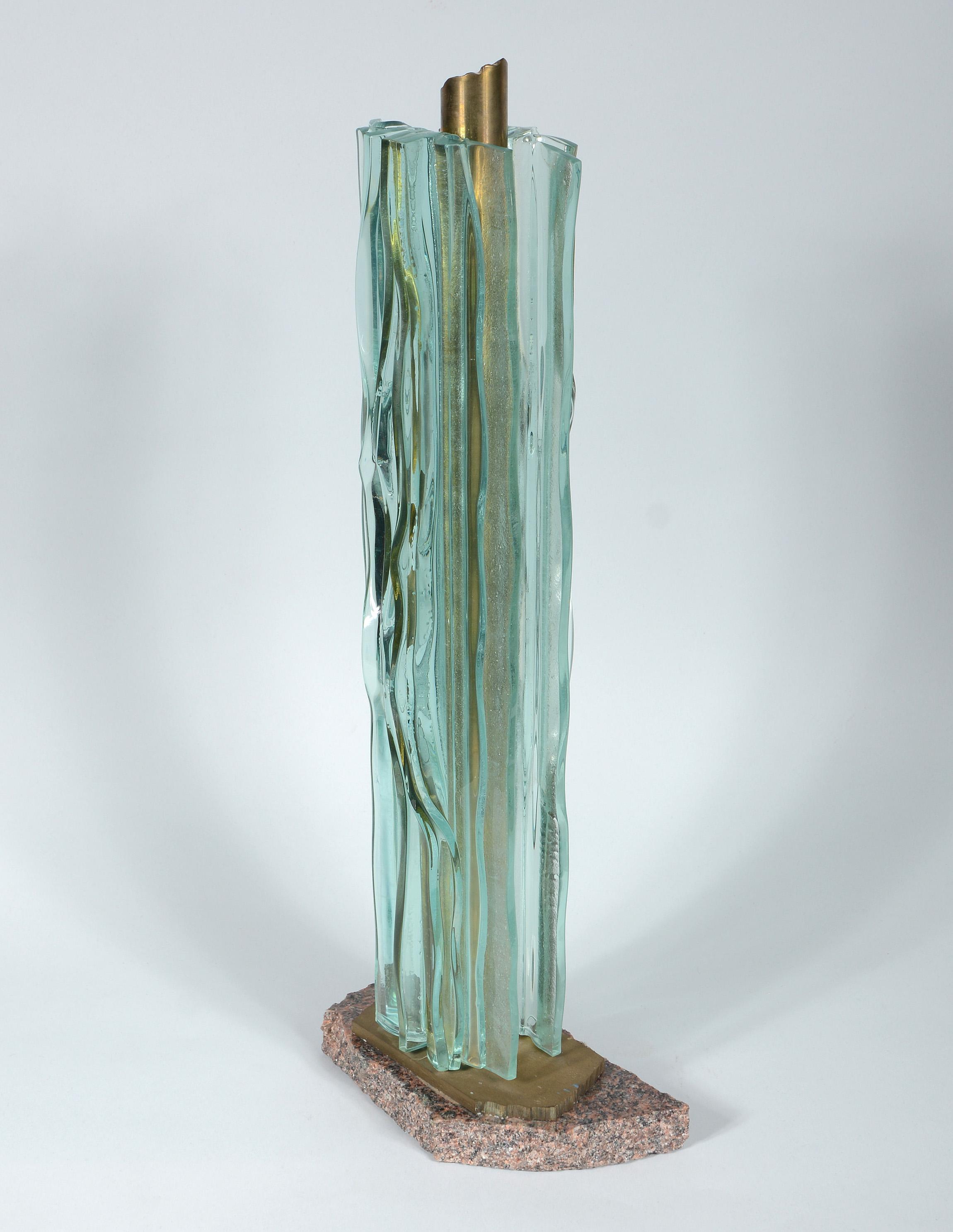 North American Fused Glass and Bronze Sculpture by Nancy Mee