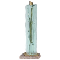Used Fused Glass and Bronze Sculpture by Nancy Mee