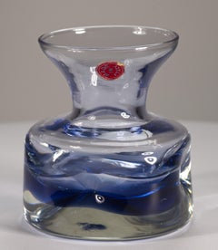 Fused Glass Dimpled Bud Vase, Italy 1960s, Glows in UV