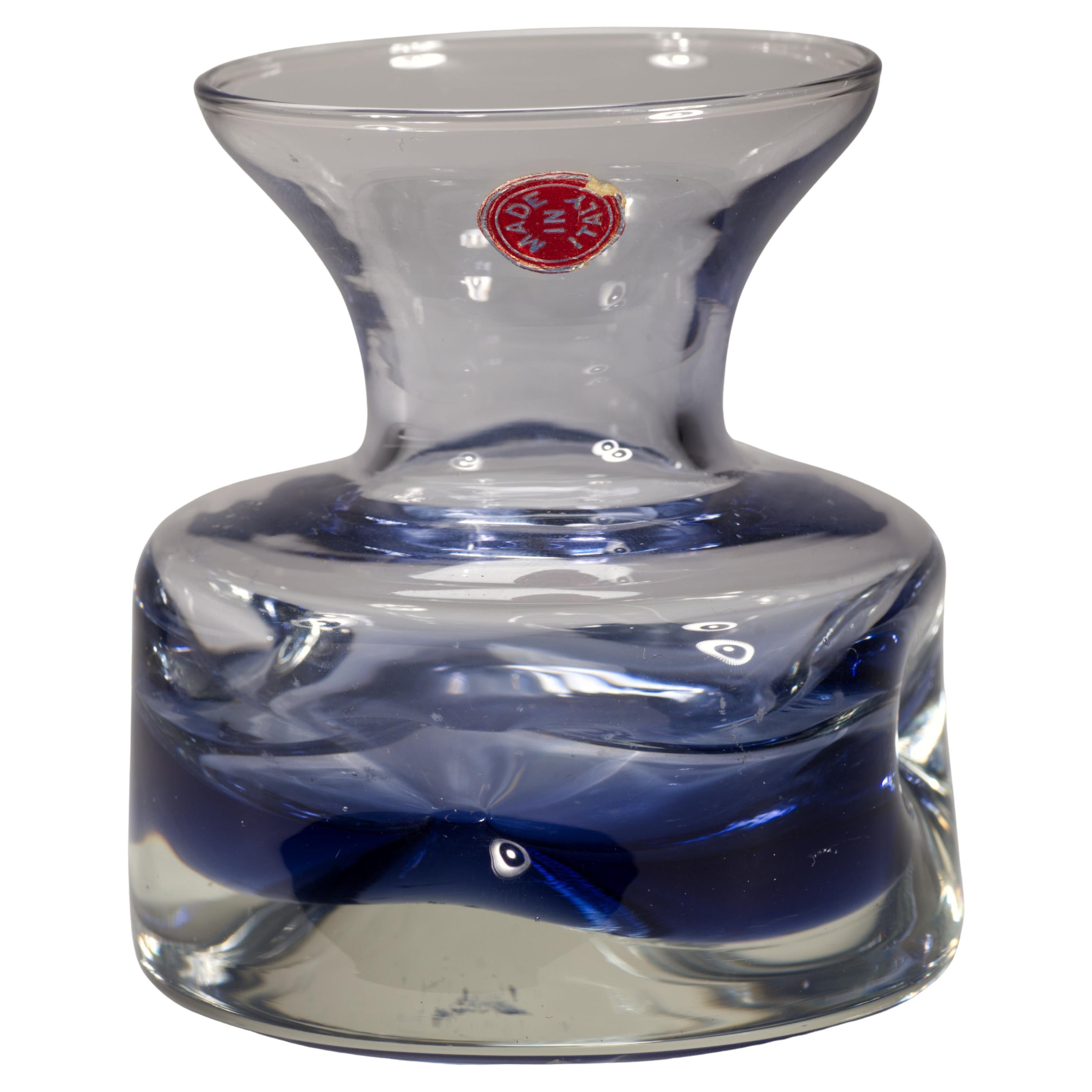 Fused Glass Dimpled Bud Vase, Italy 1960s, Glows in UV
