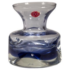 Fused Glass Dimpled Bud Vase, Italy 1960s, Glows in UV