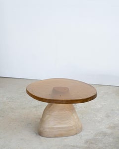 Fused Glass Side Table - White Oak and Color Glass