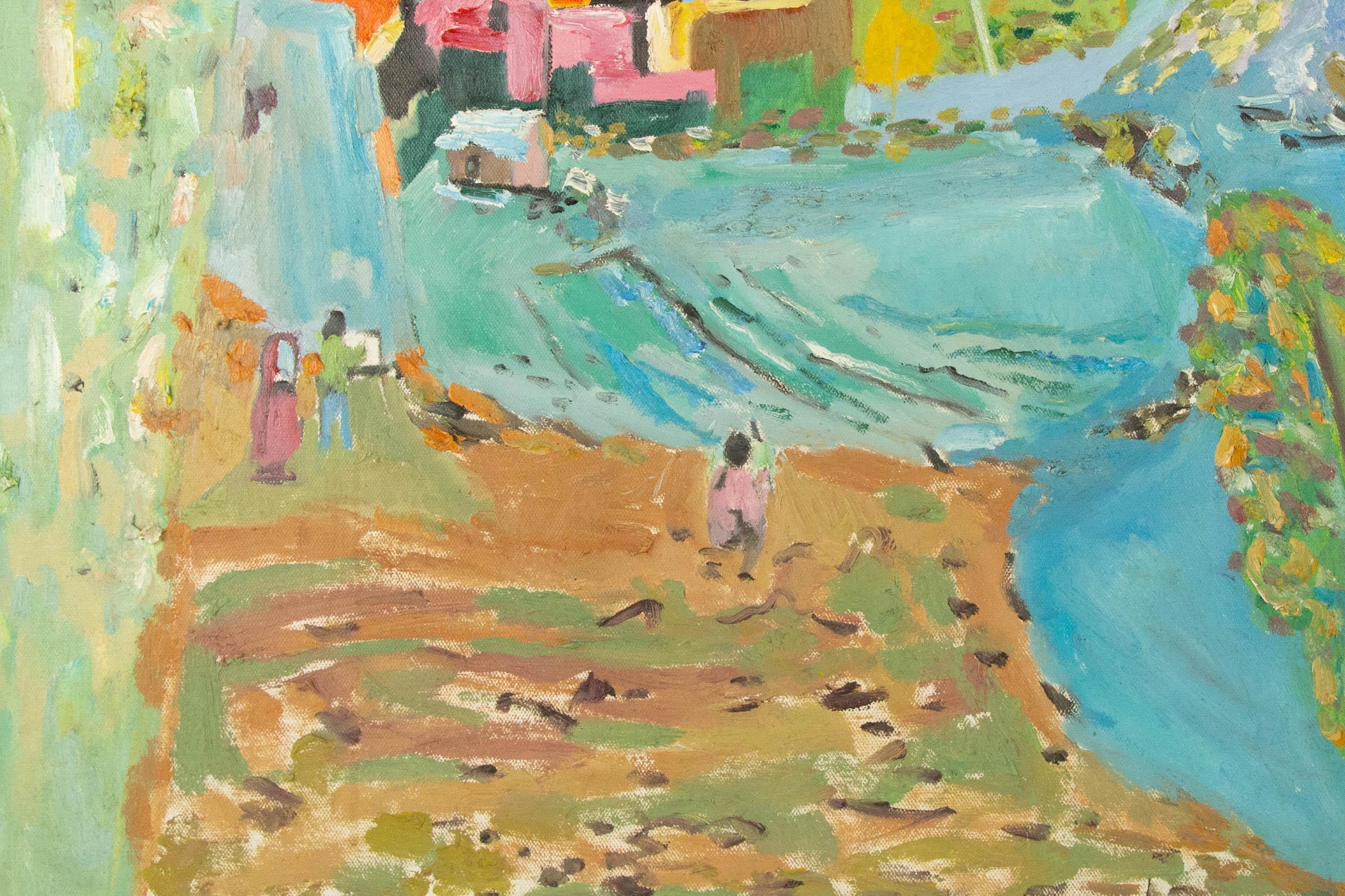 Fusen Yao, olio originale post-impressionista su tela 