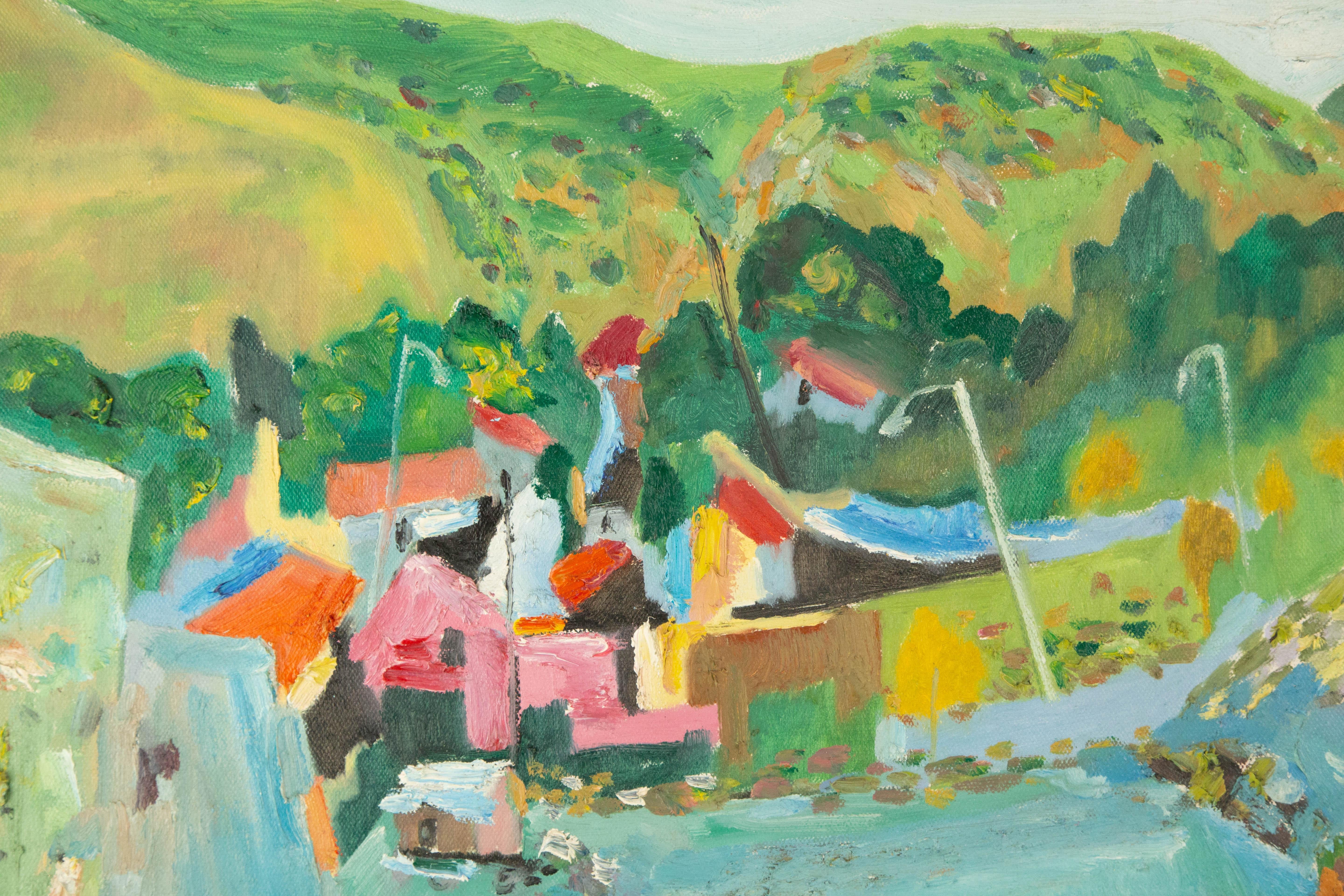 Fusen Yao, olio originale post-impressionista su tela 