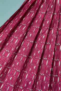 Fushiafarbener und weißer Seidenfaltenrock mit MISS DIOR-Print CHRISTIAN DIOR