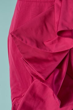 Abito da cocktail bustier color fucsia con volant ALEXANDRE Vauthier
