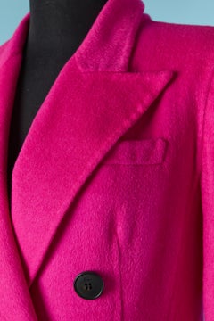 Fushia double breasted double face cashmere coat ALEXANDRE VAUTHIER