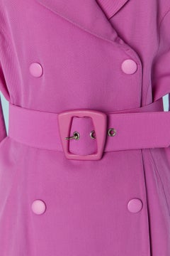 Fushia double breasted dress with belt MUGLER par THIERRY MUGLER