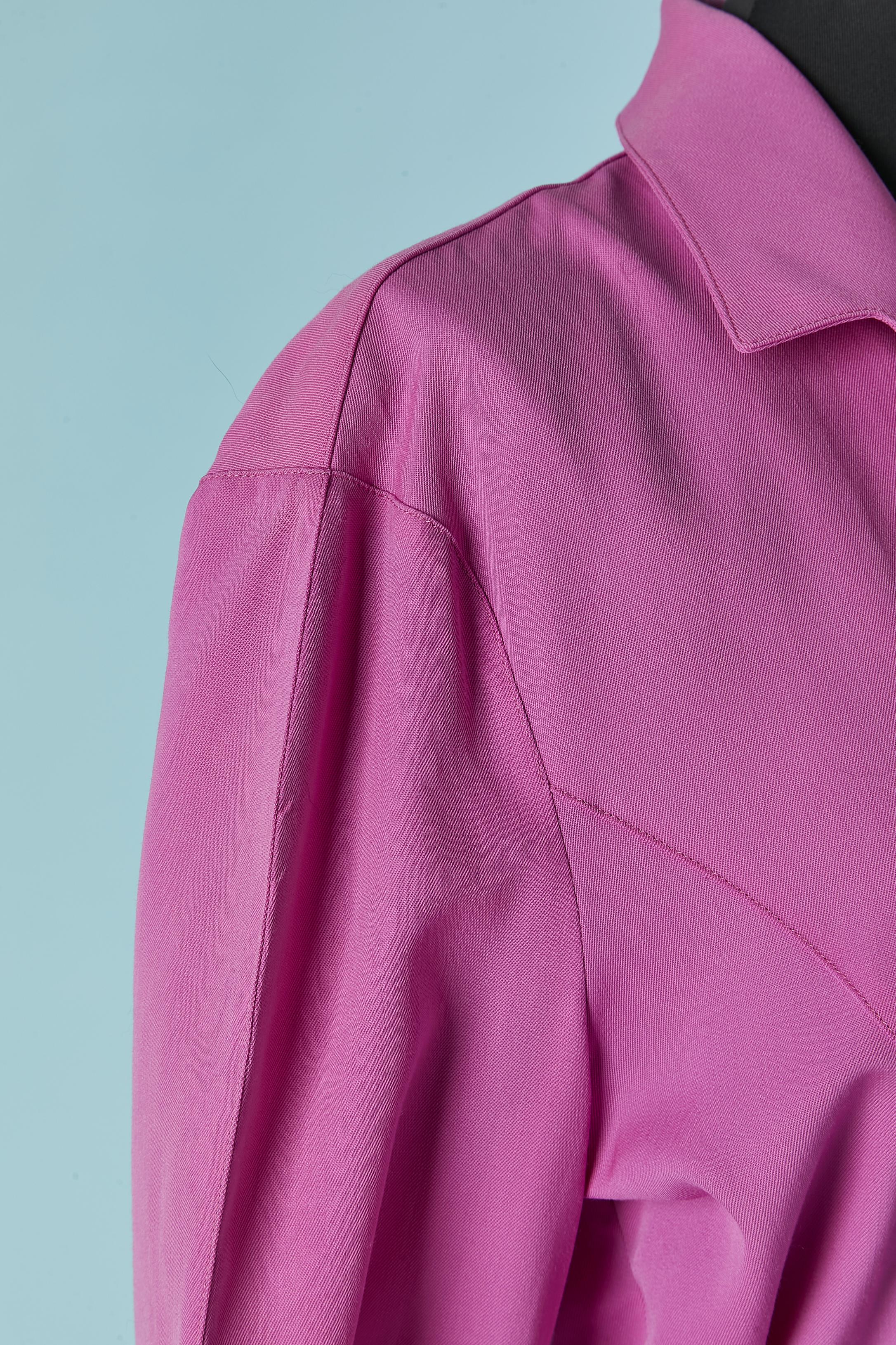 Fushia double breasted dress with belt MUGLER par THIERRY MUGLER In Good Condition For Sale In Saint-Ouen-Sur-Seine, FR