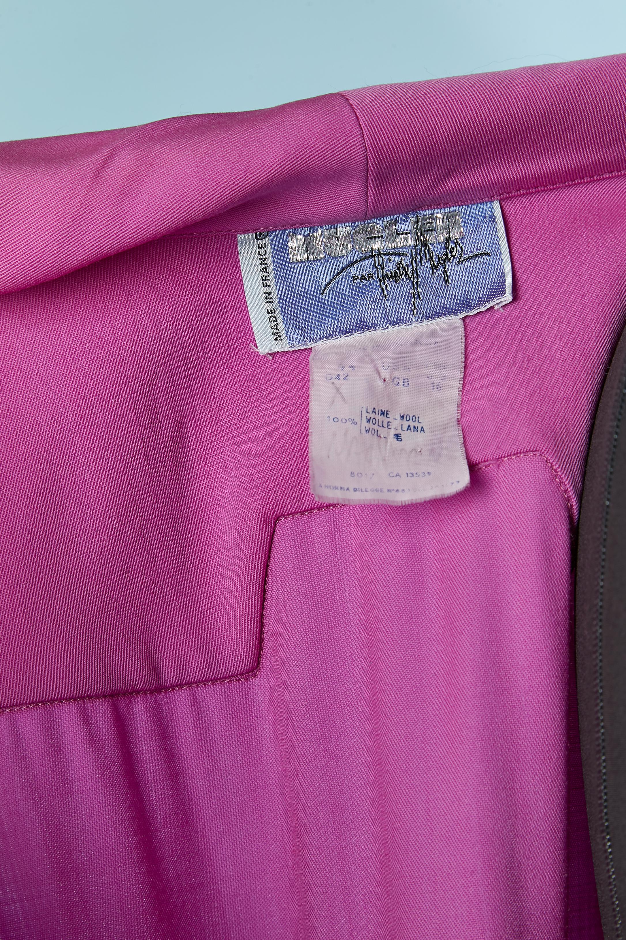 Fushia double breasted dress with belt MUGLER par THIERRY MUGLER For Sale 3