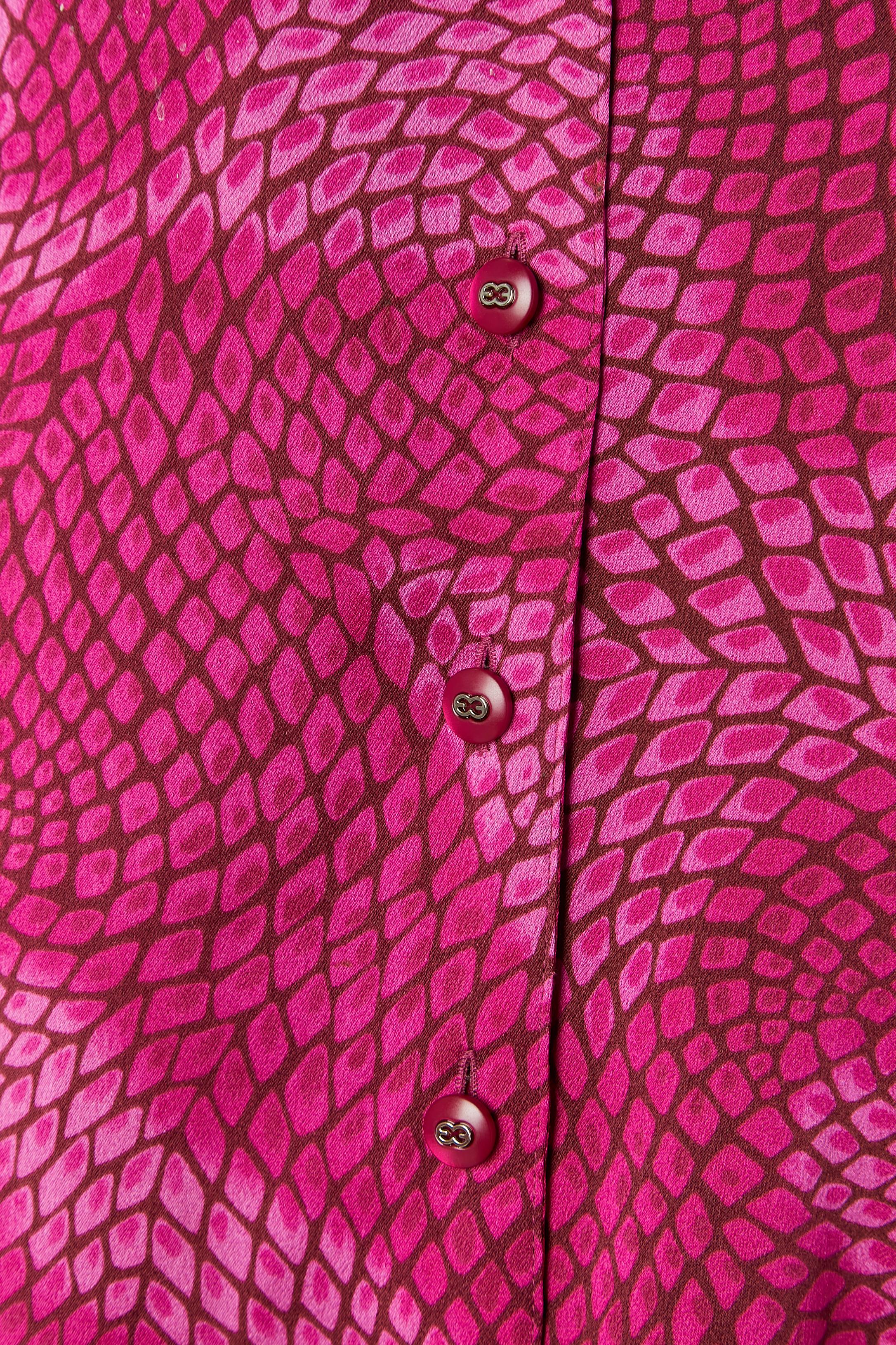 Red Fushia printed silk shirt ESCADA For Sale