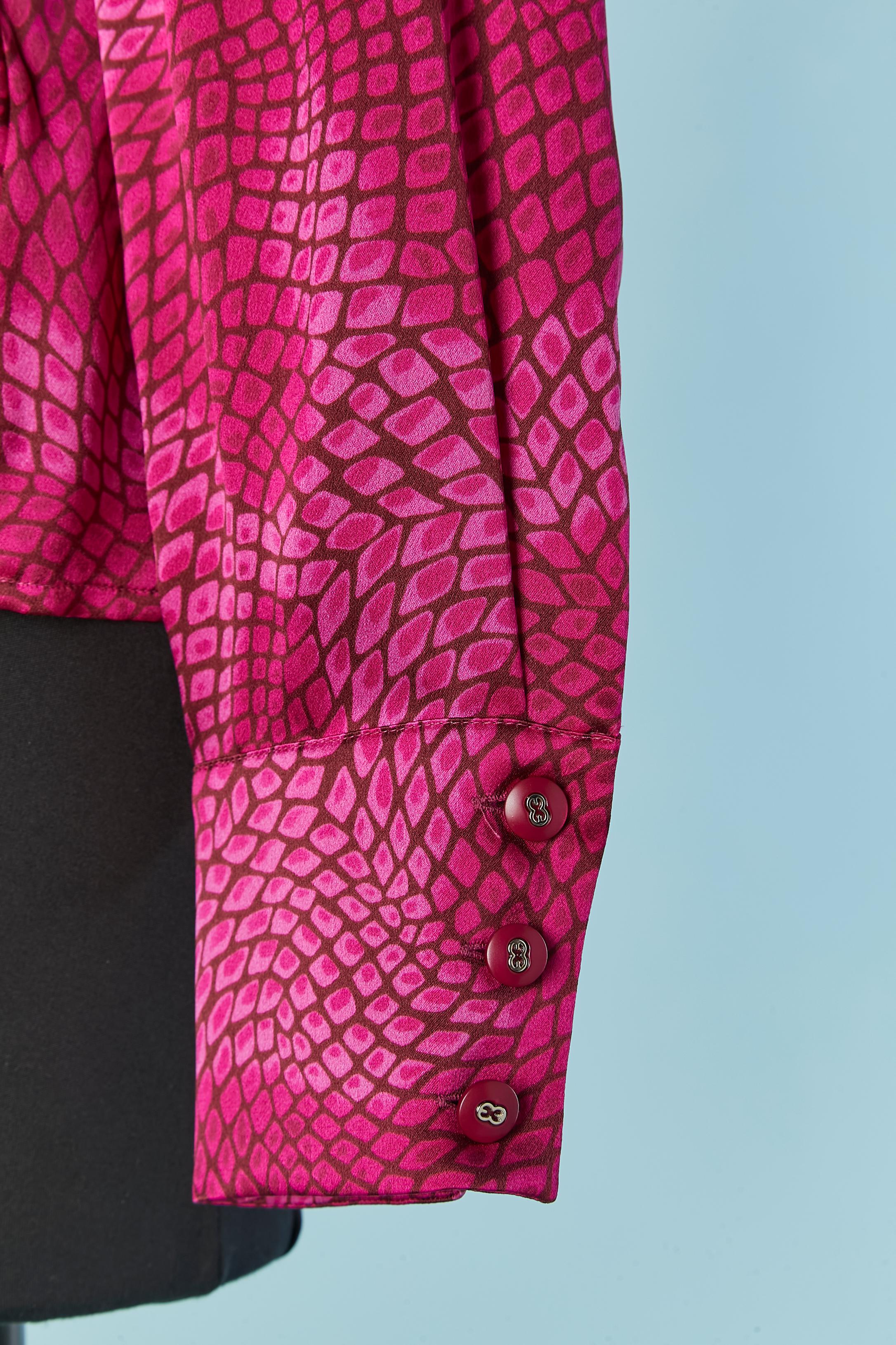 Fushia printed silk shirt ESCADA In Excellent Condition For Sale In Saint-Ouen-Sur-Seine, FR