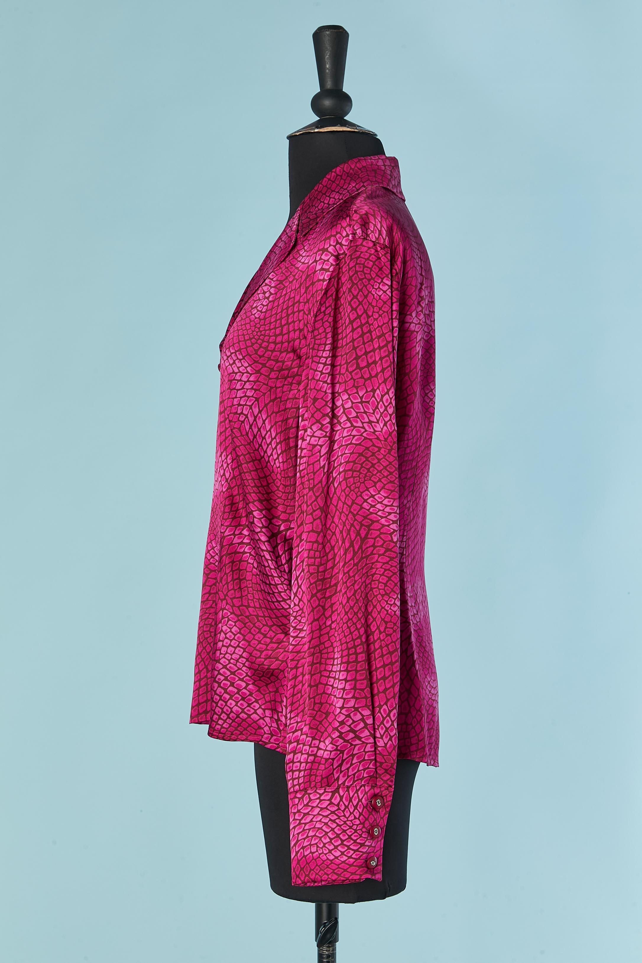 Women's Fushia printed silk shirt ESCADA For Sale