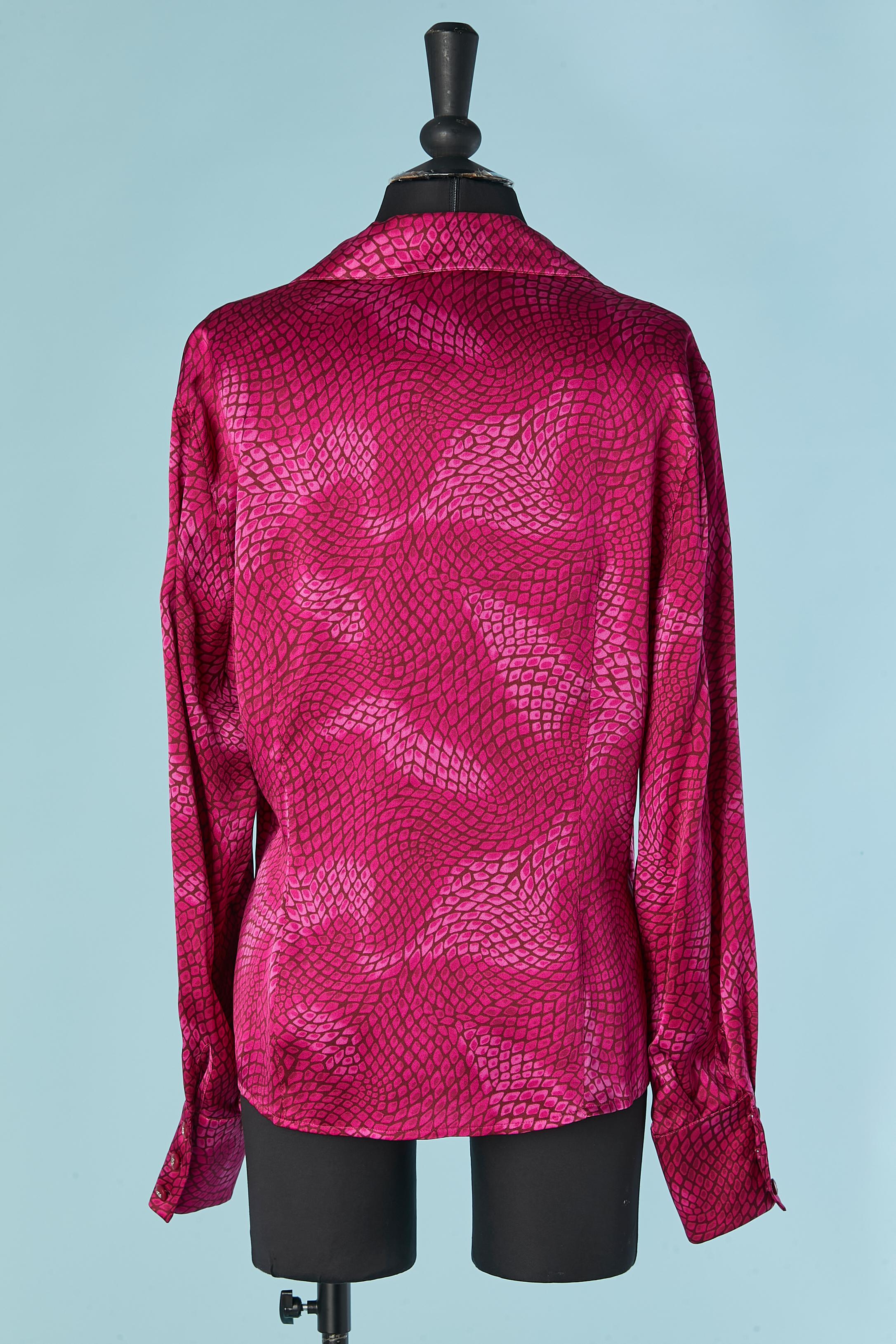 Fushia printed silk shirt ESCADA For Sale 1