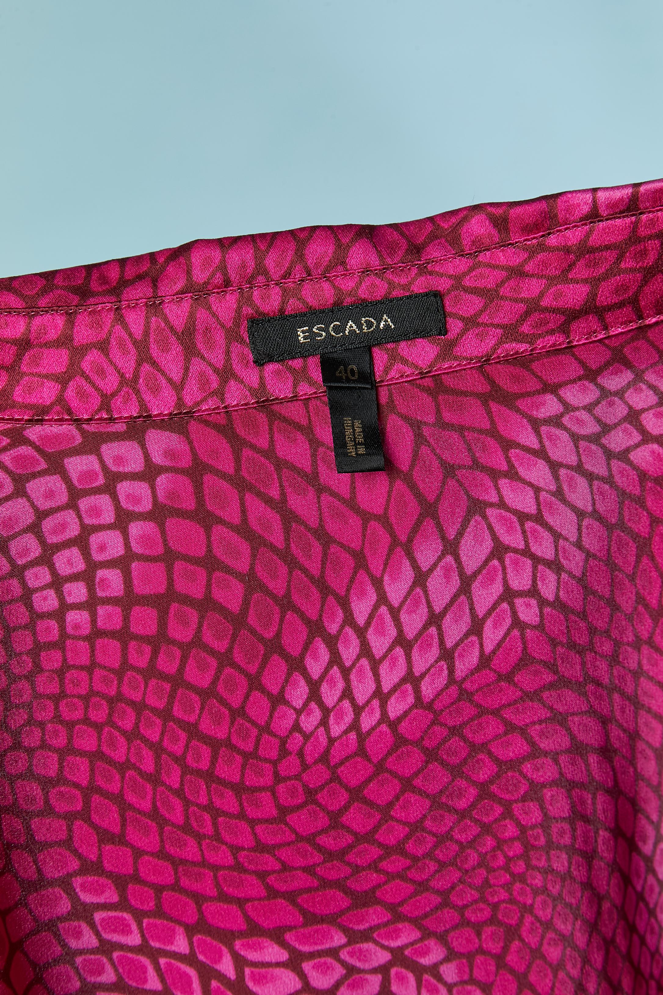 Fushia printed silk shirt ESCADA For Sale 2