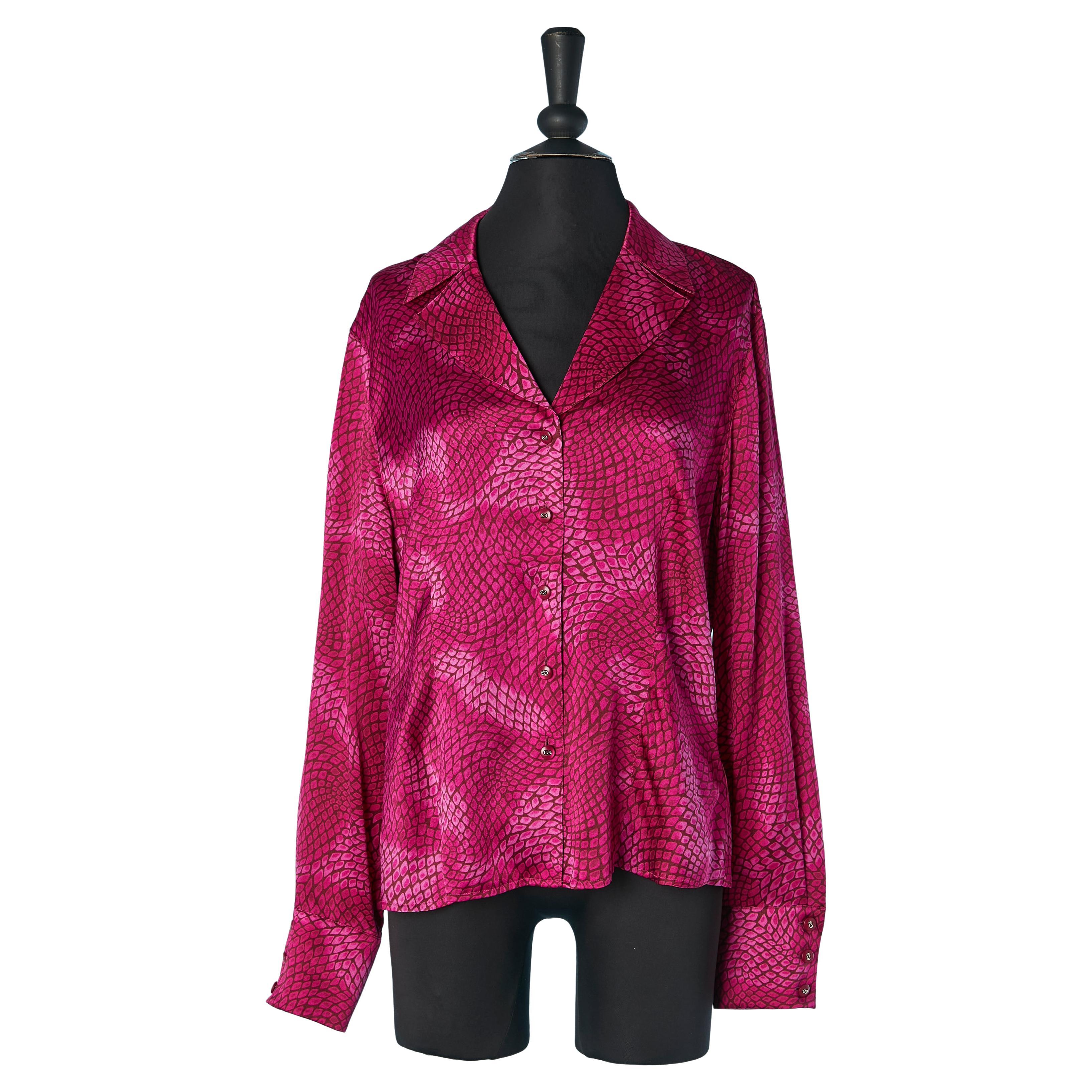 Fushia printed silk shirt ESCADA For Sale
