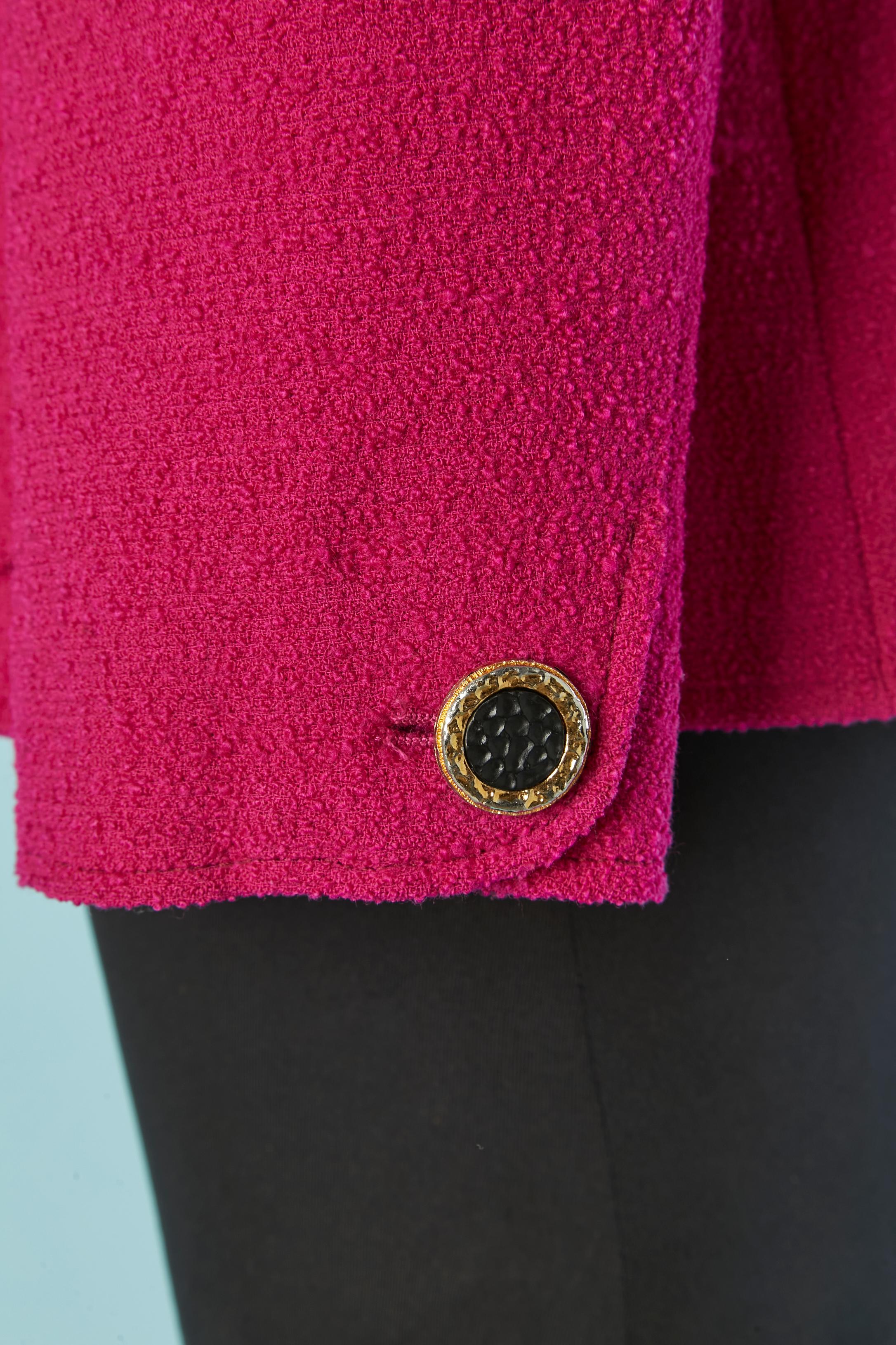 Giacca monopetto in tweed color fucsia Chanel in vendita 1