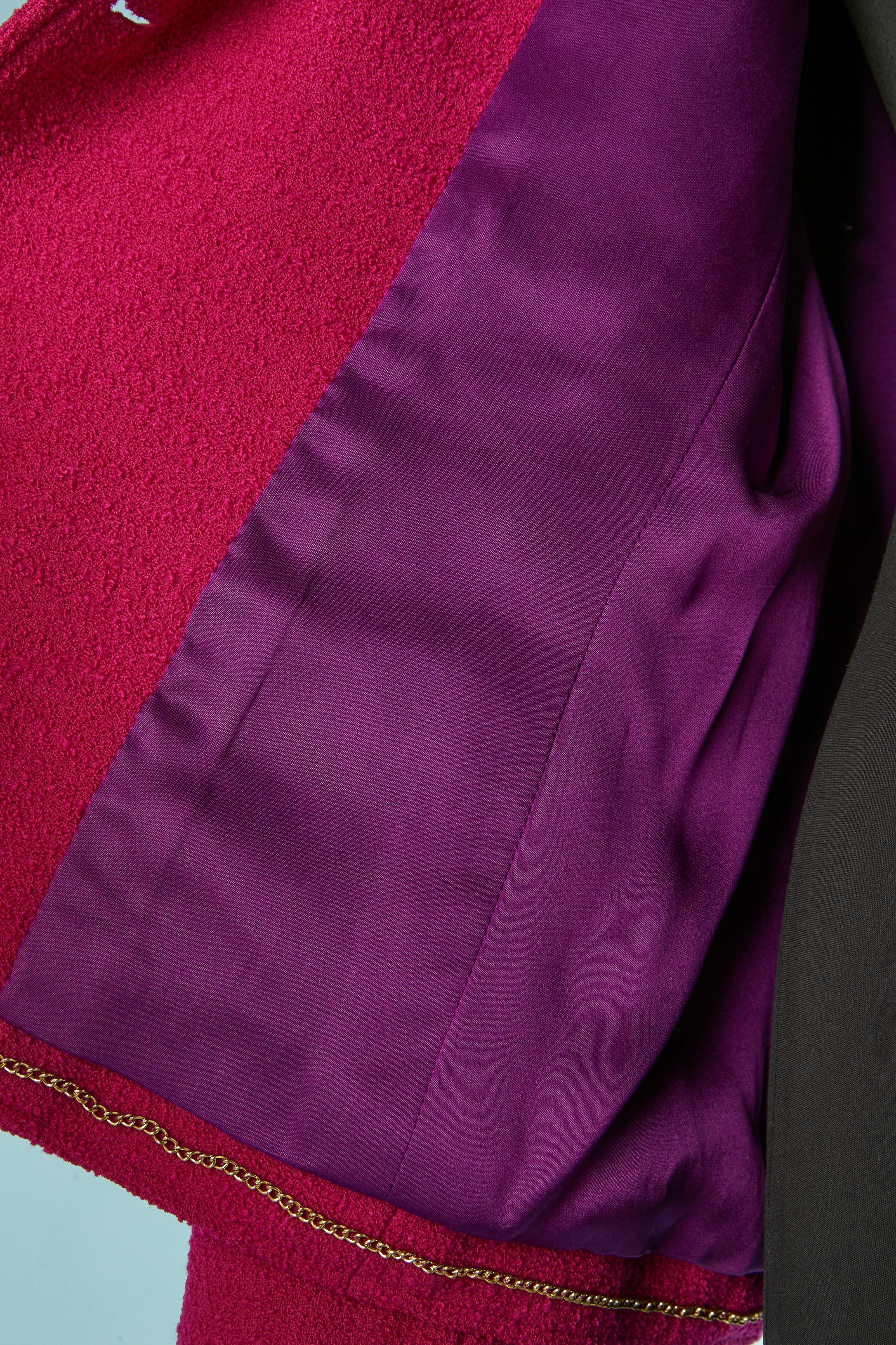 Giacca monopetto in tweed color fucsia Chanel in vendita 4