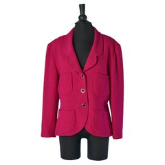 Vintage Fushia Tweed single breasted jacket CHANEL