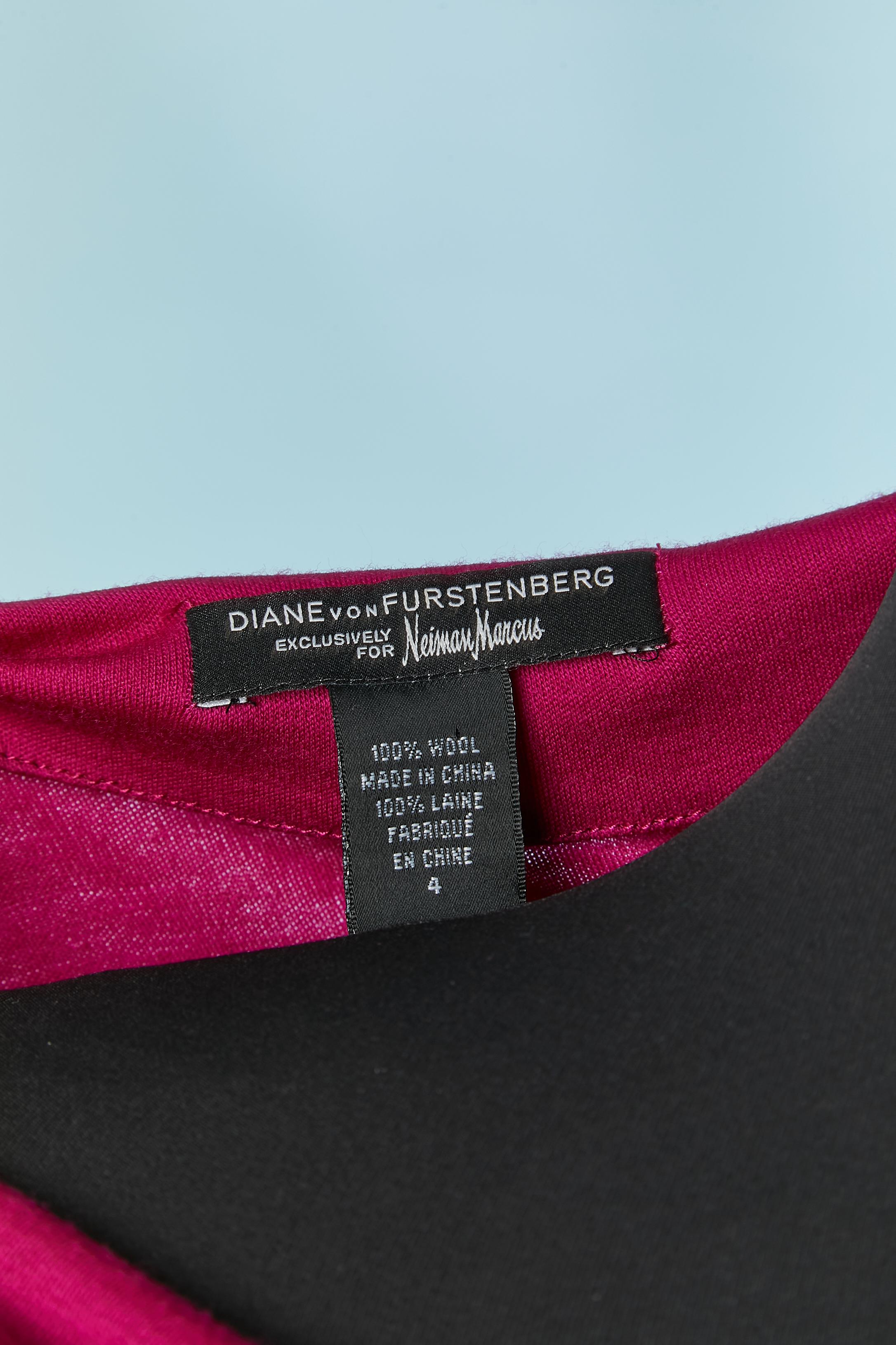 Women's Fushia Wool jersey dress DVF for Neiman Marcus For Sale