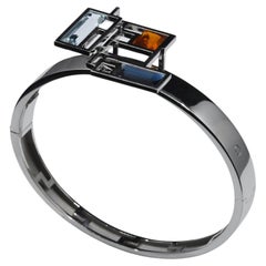 FUSION bracelet, Hessonite garnet 2.6ct Aquamarine 2.5ct & Blue tourmaline 2.1ct