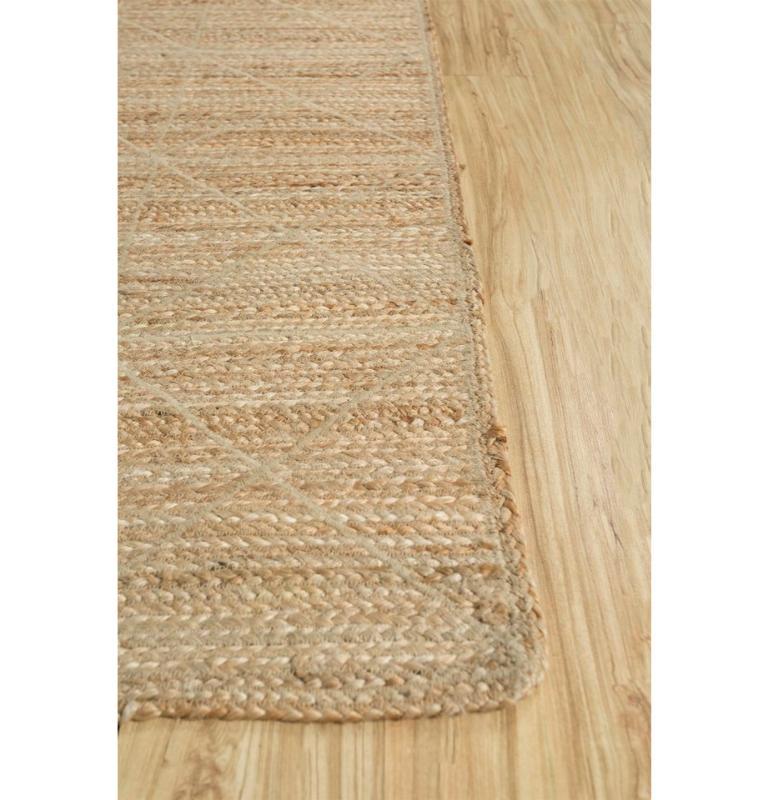 Modern Fusion Echo Natural 150x240 cm Flatweave Rug For Sale