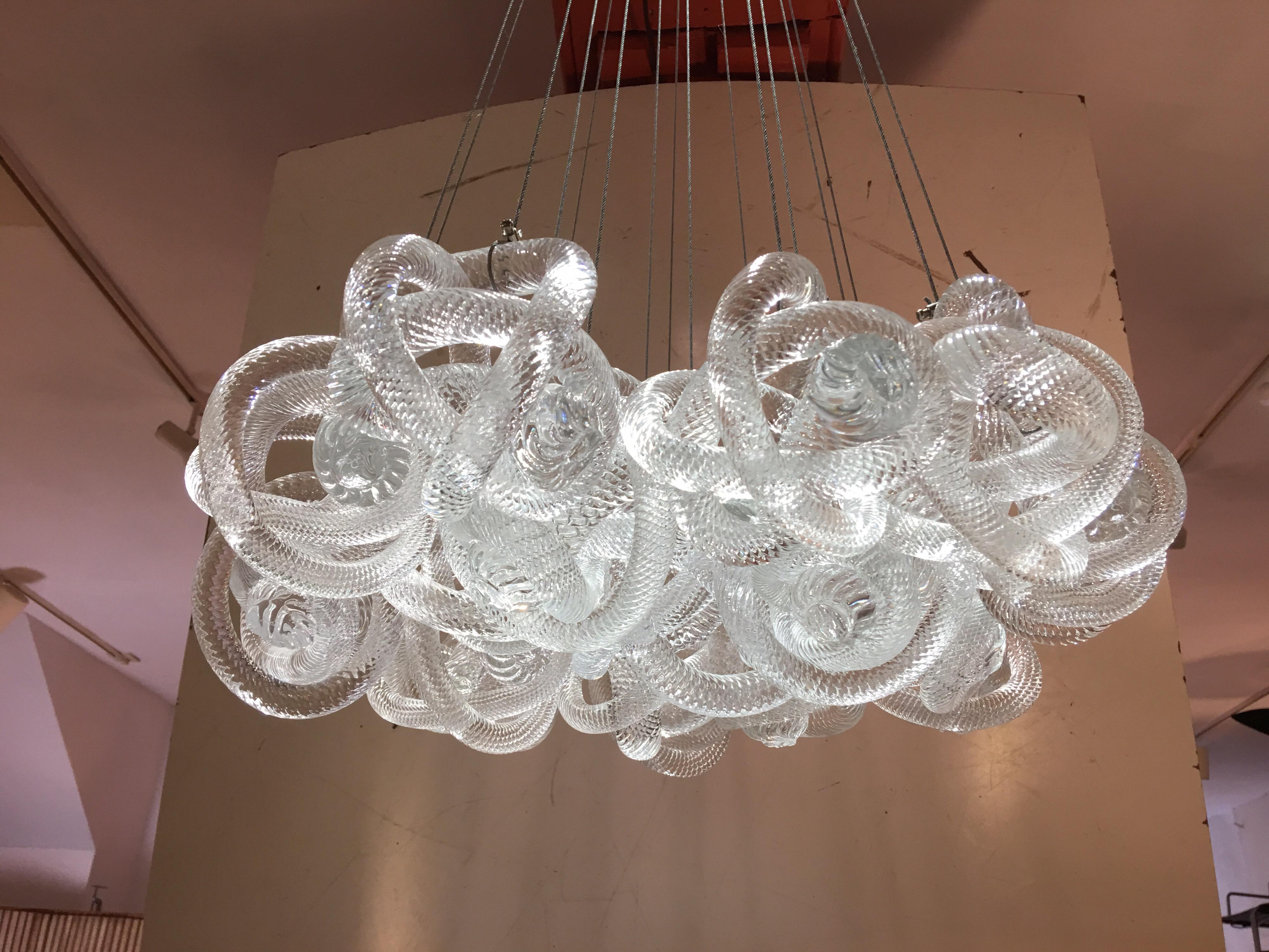 Fusion Z Glass Knot Chandelier at 1stDibs