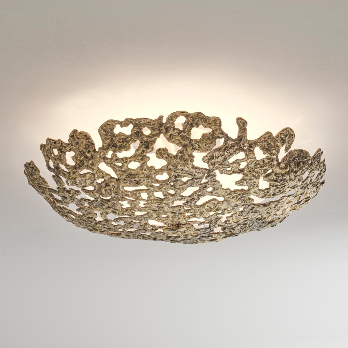 Brass Fusione Grande Ceiling Light by Gaspare Asaro-Standard Finish For Sale