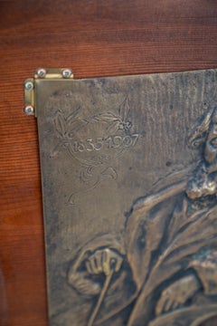 Bronze coulé en bas-relief, représentant Giosuè Carducci 1835