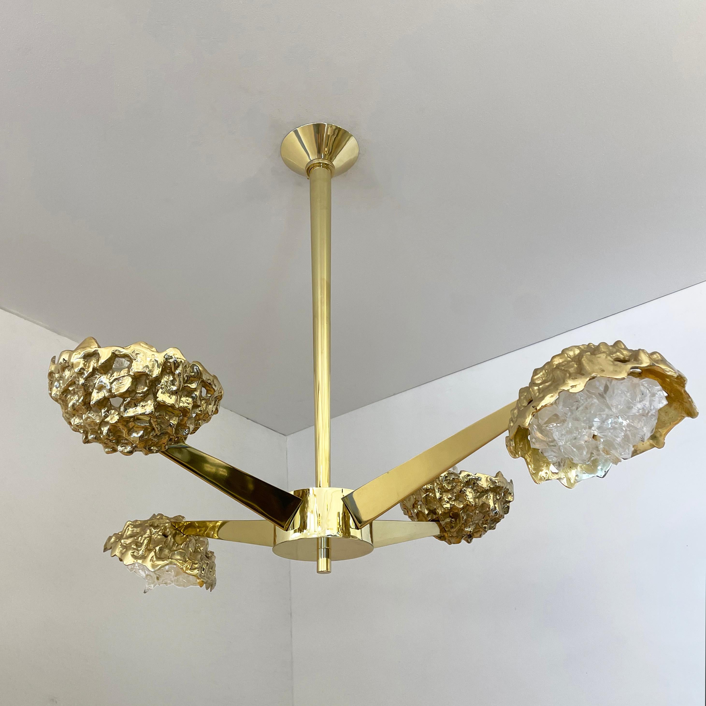 Brass Fusione N.4 Ceiling Light by Gaspare Asaro For Sale