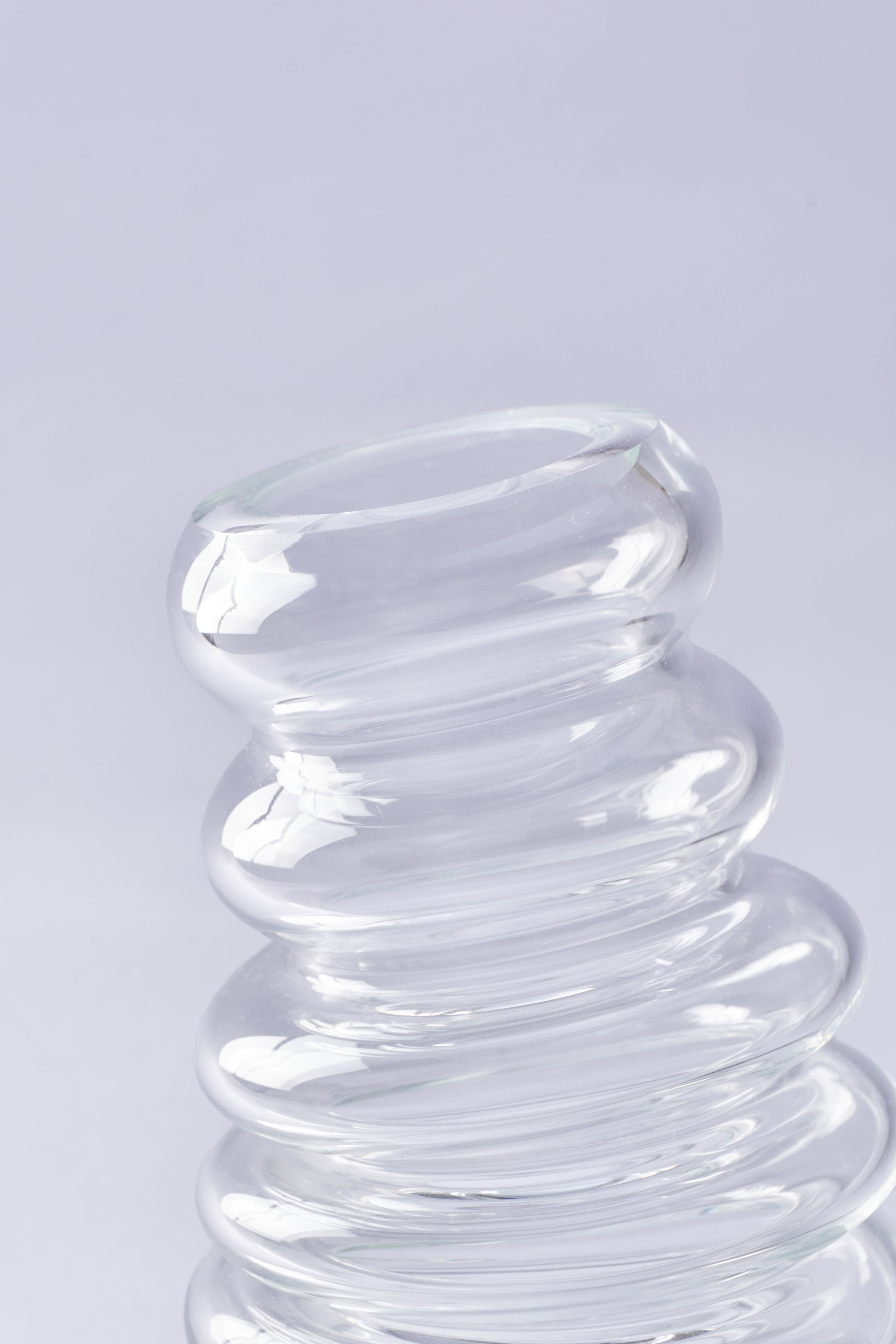 FUSO Hand Blown Glass Vase by Ries In New Condition For Sale In Buenos Aires, CABA