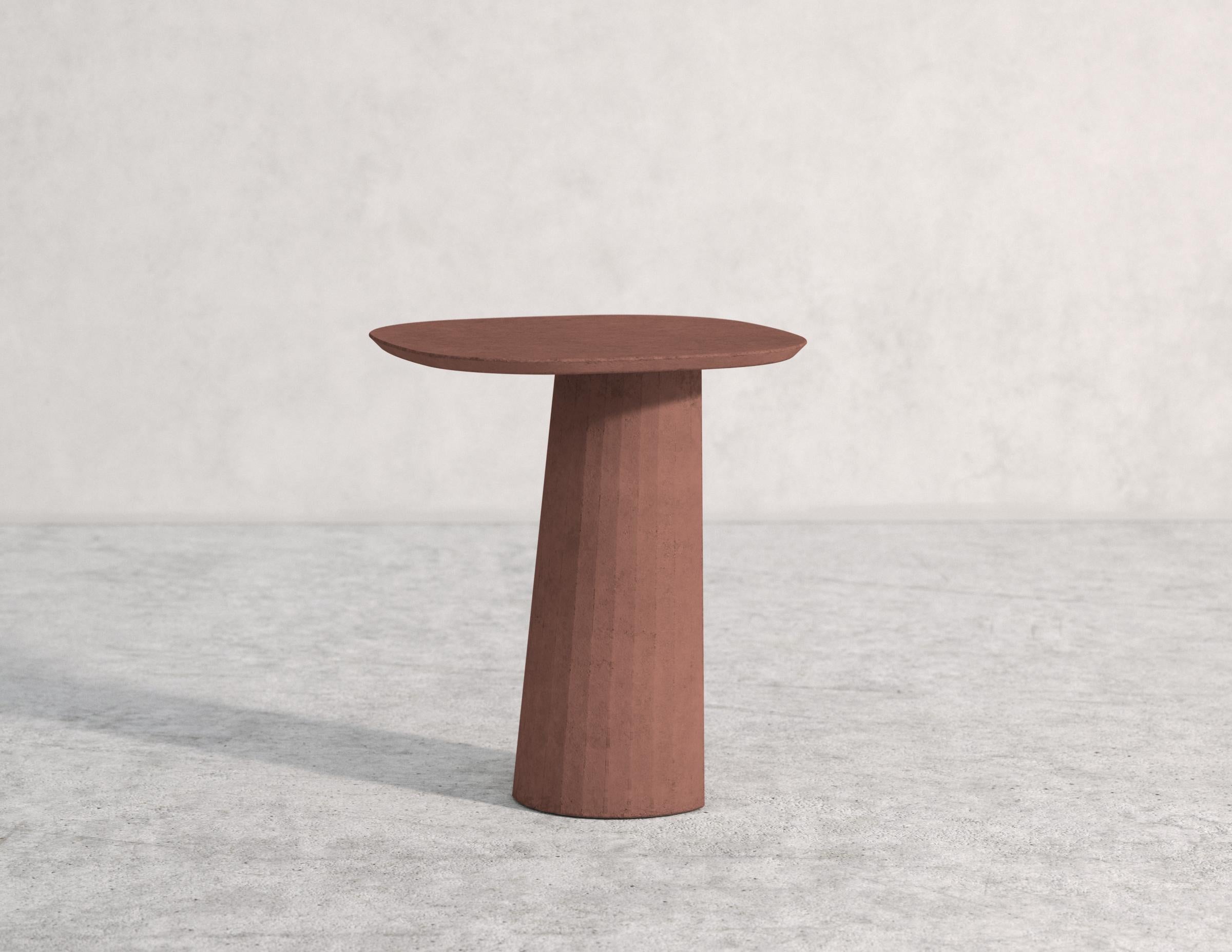Classical Roman 21st Century Studio Irvine Fusto Concrete Coffee Side Table Silver Grey Mod. III For Sale