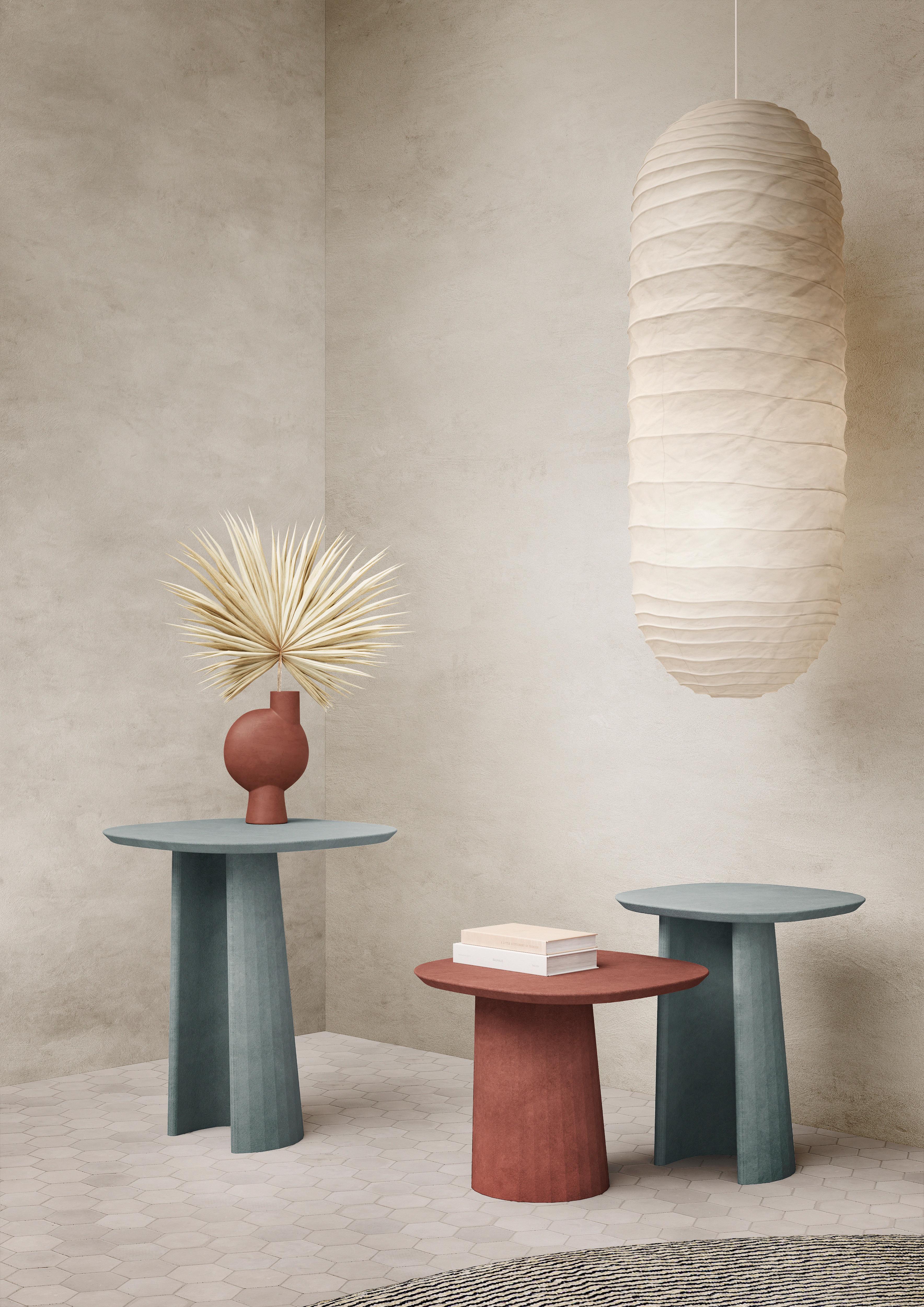 21st Century Studio Irvine Concrete Coffee Side Table Silver Grey Cement Mod.I Neuf - En vente à Rome, Lazio