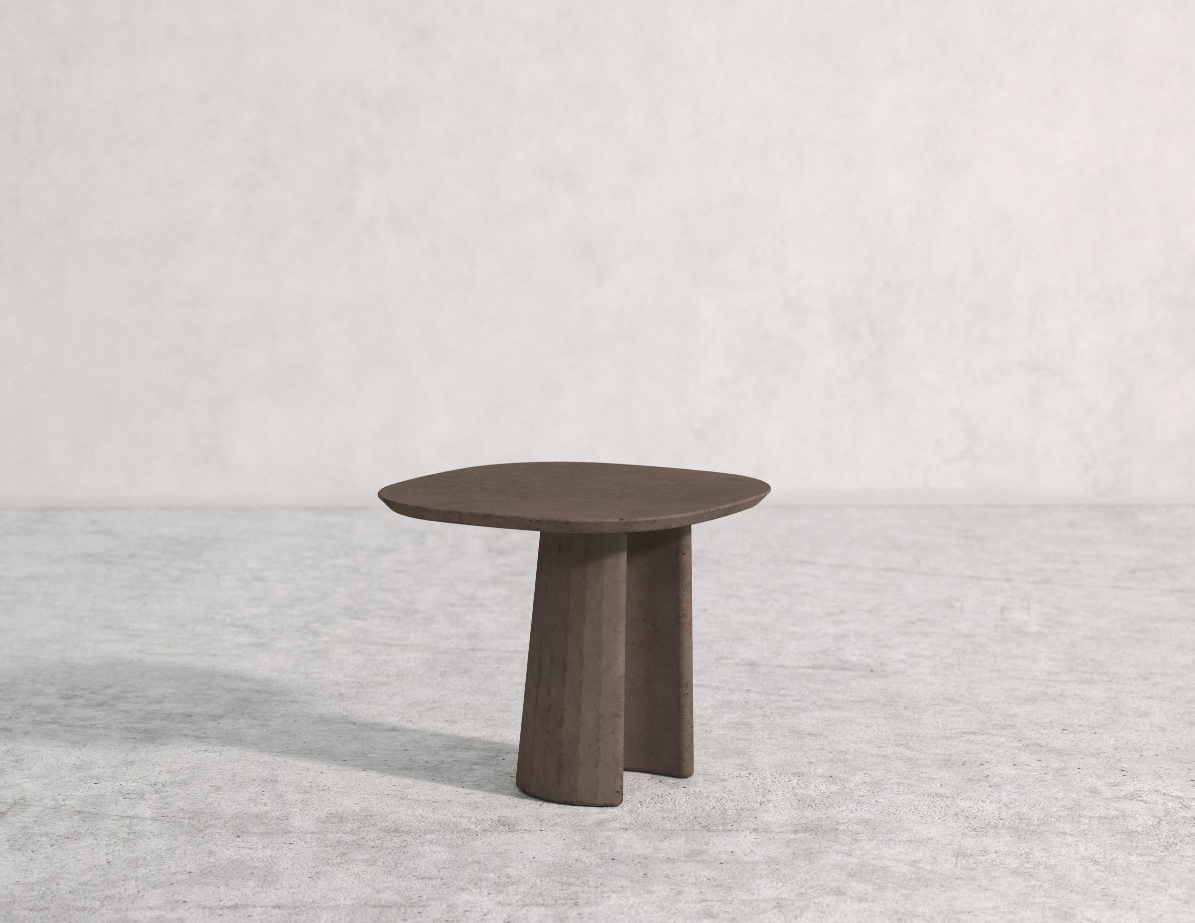 Contemporary 21st Century Studio Irvine Concrete Coffee Side Table Silver Grey Cement Mod.I For Sale