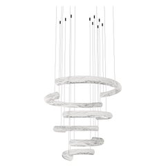 Lampada a sospensione Futatsu Large di Alabastro Italiano