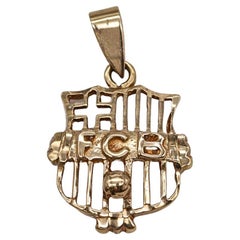 Futbol Club Barcelona Shield Pendant in Yellow Gold