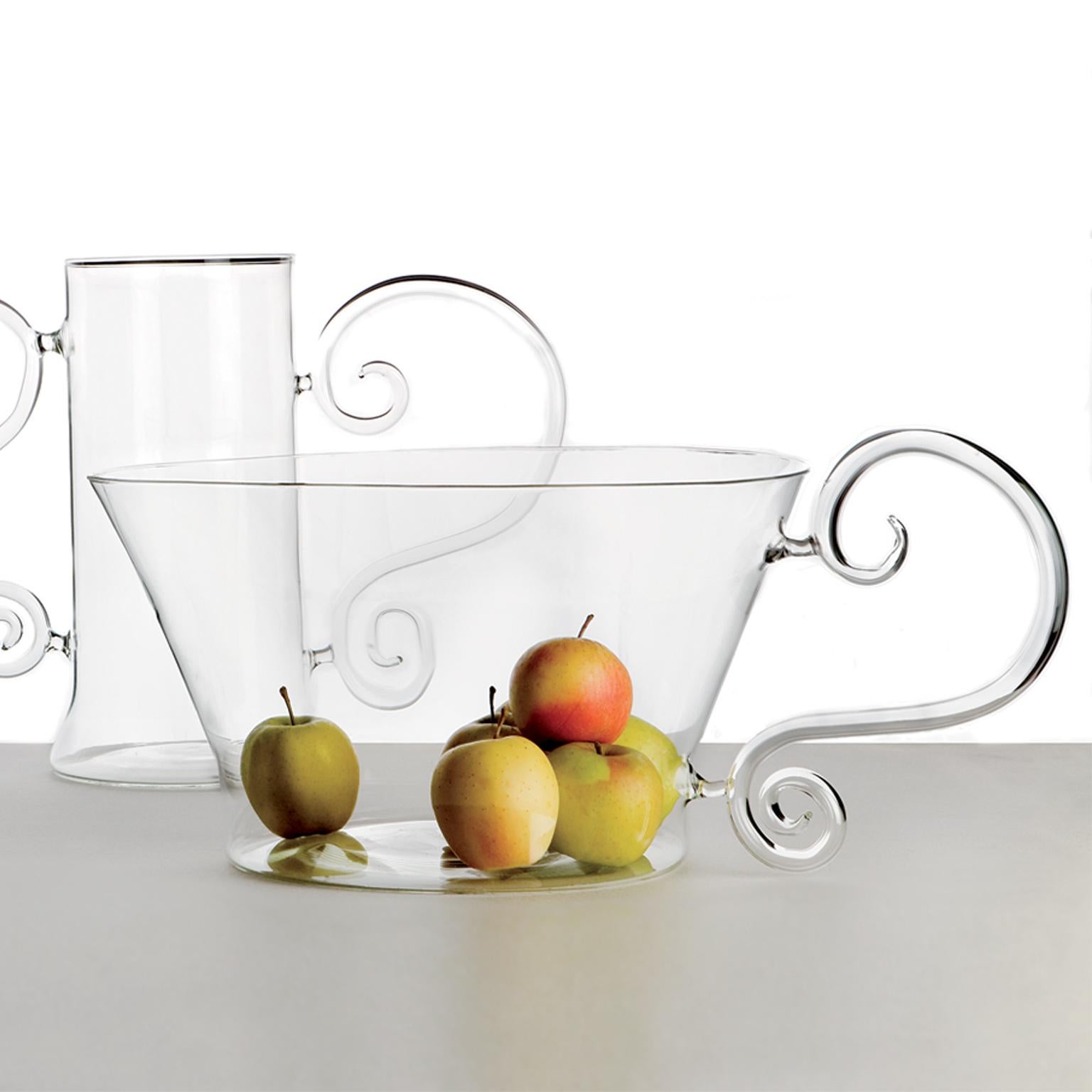 Contemporary Futiles Fruit Pot in Hand Blown Borosilicate Glass For Sale