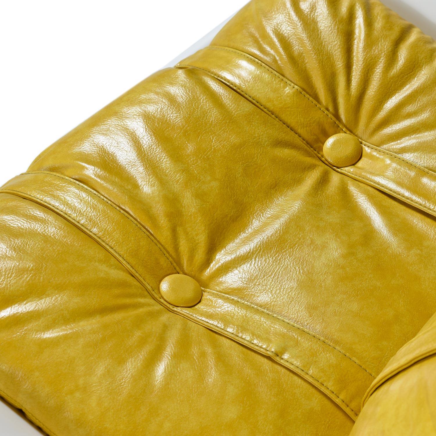 Faux Leather Futorian Decorian Molded Plastic Lemon Candy Shell Italian Modern Lounge Chairs