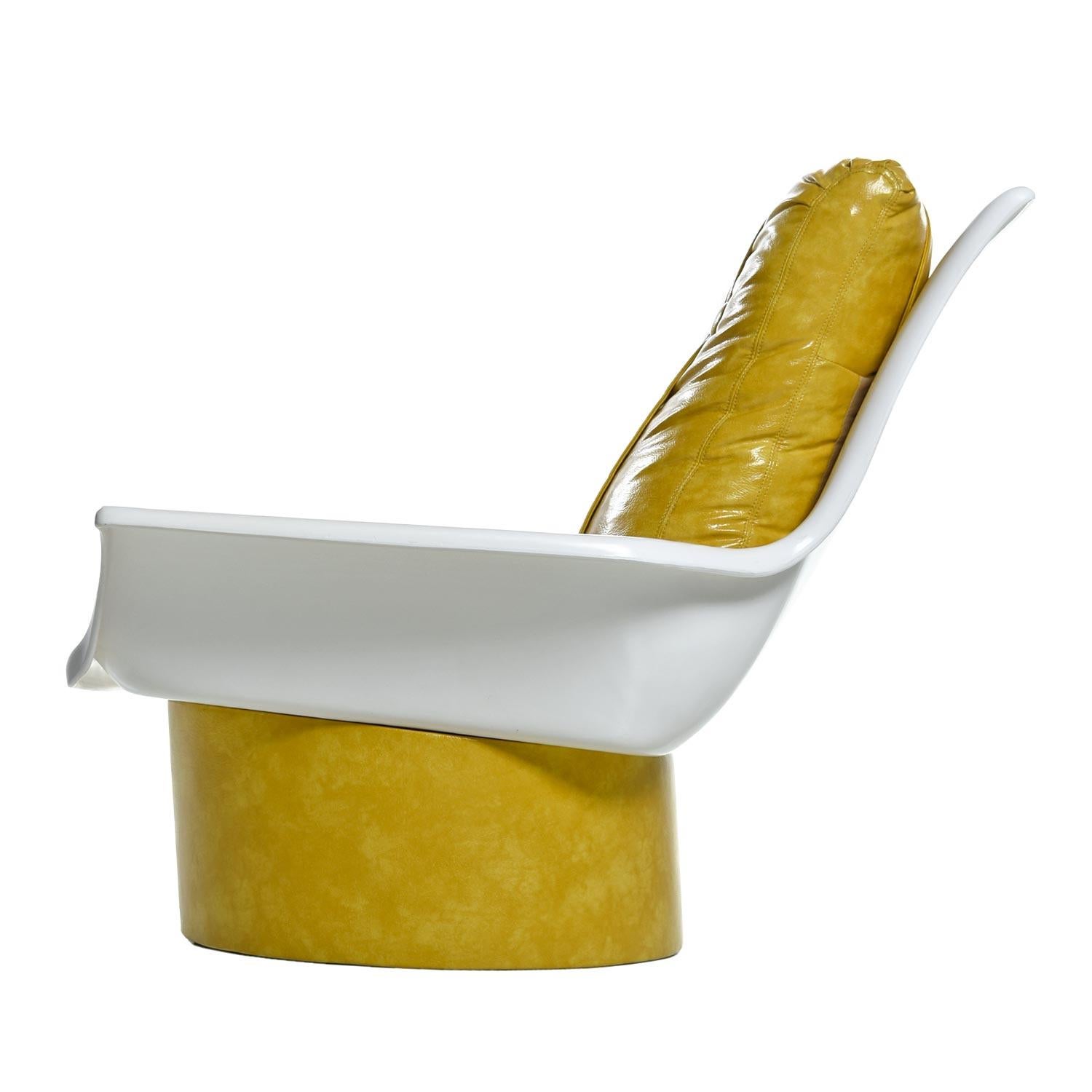 Futurist Futorian Decorian Molded Plastic Lemon Candy Shell Italian Modern Lounge Chairs