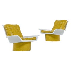 Futorian Decorian Molded Plastic Lemon Candy Shell Italian Modern Lounge Chairs