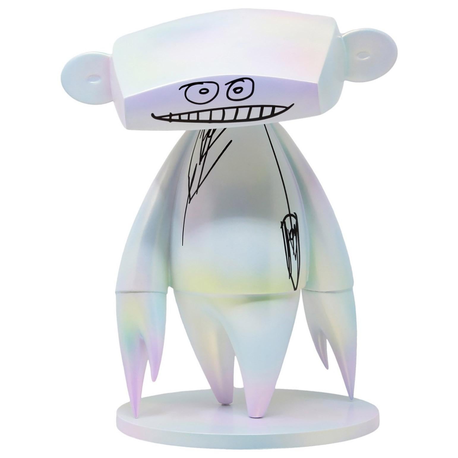 'Johnny' by Futura 2000:
The ‘Johnny’ vinyl art figure from NYC graffiti legend Futura is inspired by a classic 80s horror film. The 10-inch figure features a stylized rendition of his signature character style with loose, sketch-like features and a