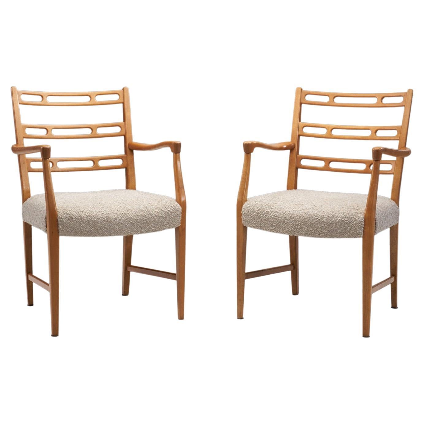 "Futura" Beech Armchairs by David Rosén for Nordiska Kompaniet, Sweden 1950s For Sale