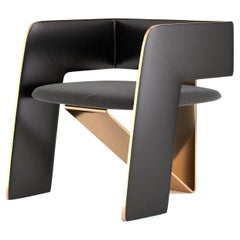 Moderner Futura-Stuhl aus schwarzem Metall von Alter Ego Studio