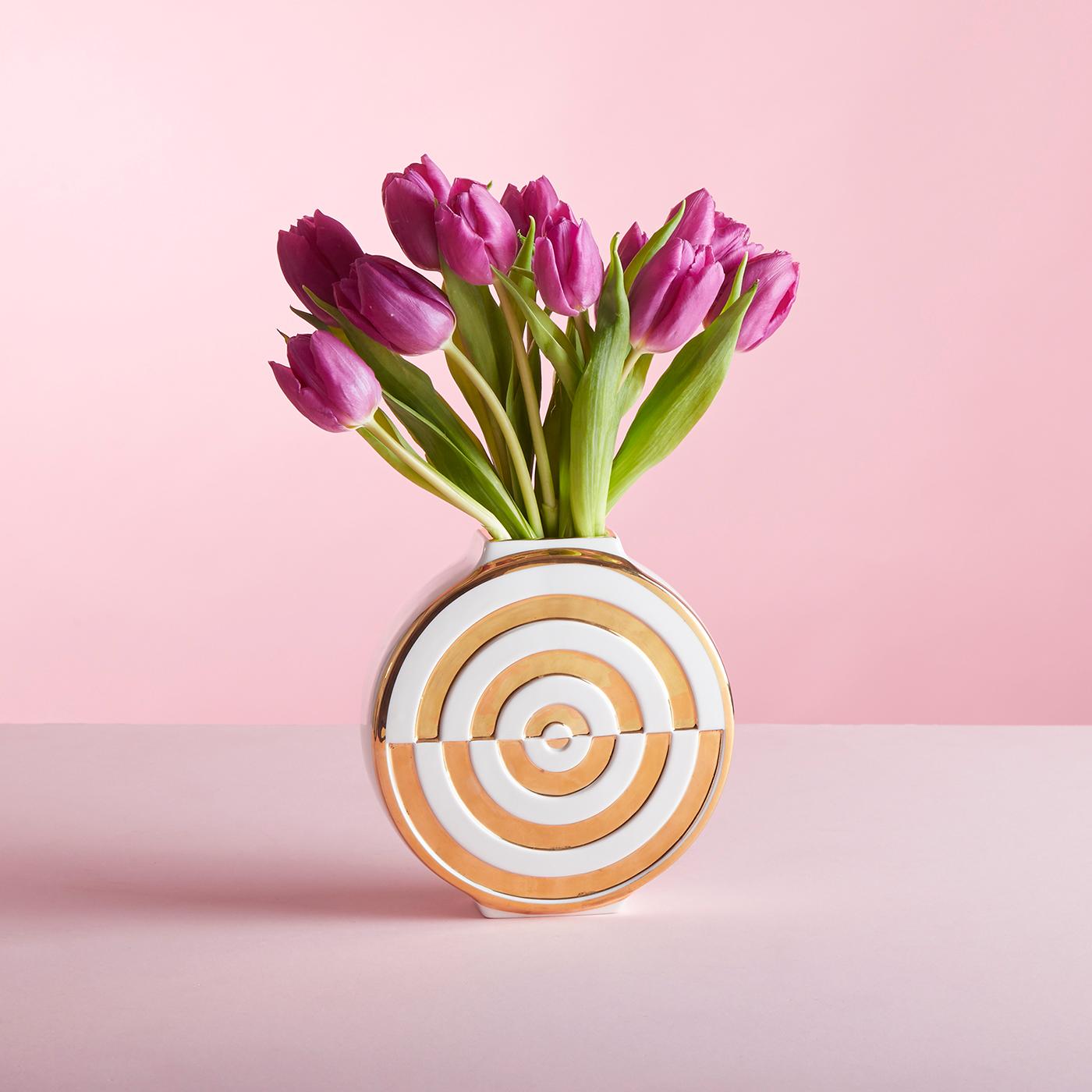 Modern Futura Gilded Bullseye Vase
