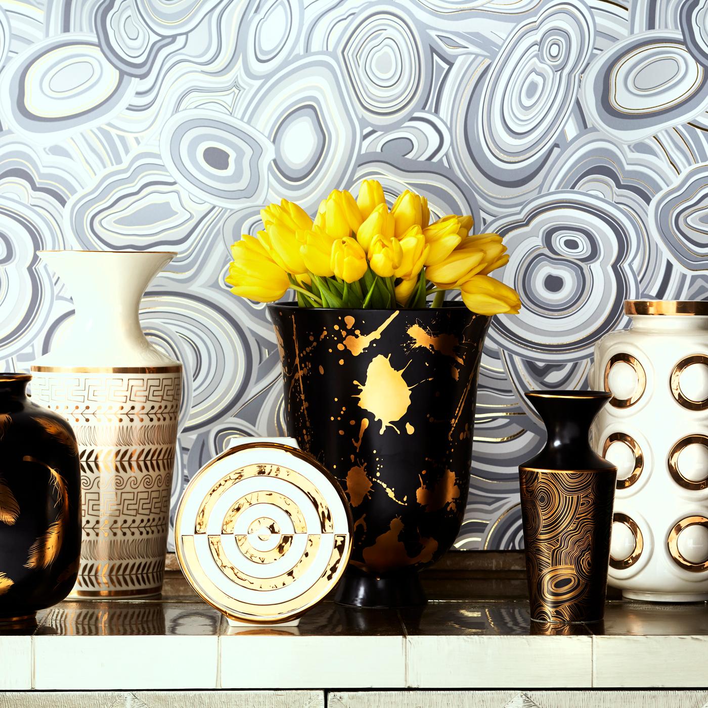 Modern Futura Gilded Circles Vase